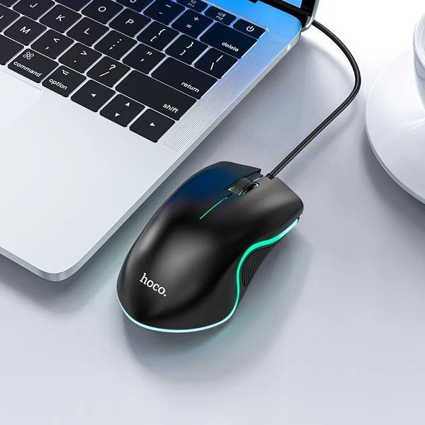 Миша HOCO GM19 Enjoy gaming luminous wired mouse Black 716375998 фото