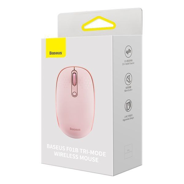 Маніпулятор миша бездротова Baseus F01B Tri-Mode Wireless Mouse Baby Pink 110997915 фото