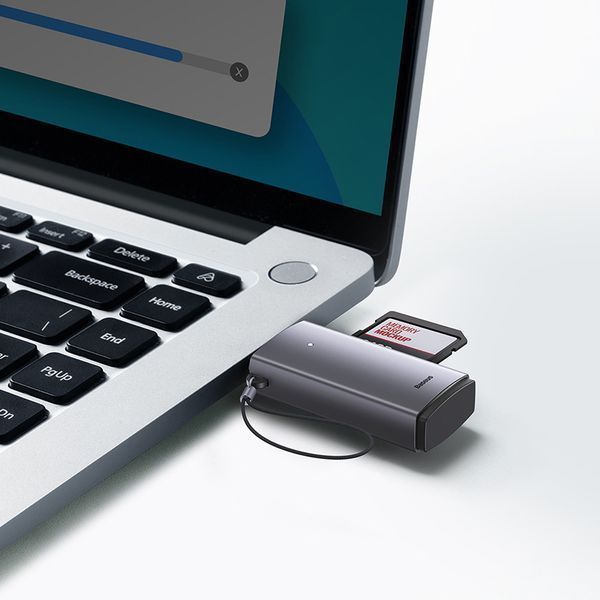 Картридер Baseus Lite Series USB-A to SD/TF Card Reader Grey 531505325 фото