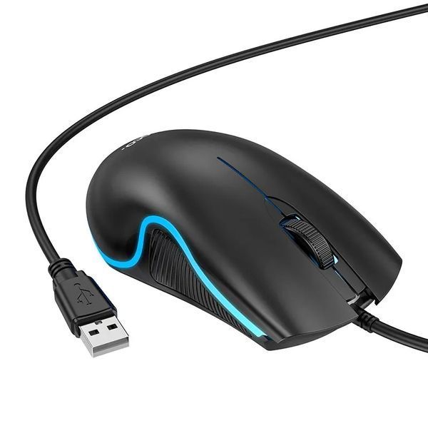 Миша HOCO GM19 Enjoy gaming luminous wired mouse Black 716375998 фото