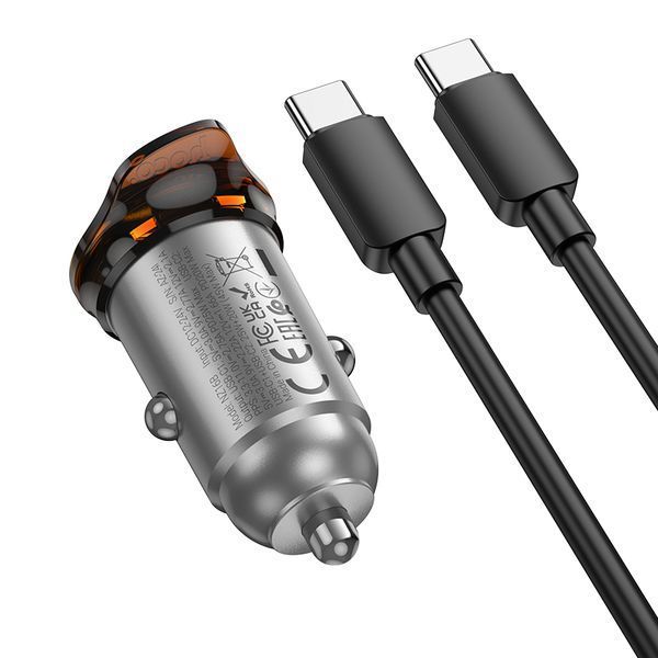 Автомобильное зарядное устройство HOCO NZ16B Rigorous PD45W(2C) car charger set(C to C) metal grey 846495856 фото