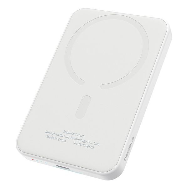 Зовнішній акумулятор Baseus Magnetic Mini Wireless Fast Charge Power Bank 5000mAh 20W Stellar White（With Simple Series Charging Cable Type-C to Typ 103253990 фото