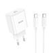 Сетевое зарядное устройство с кабелем HOCO C76A Pro Majestic single port PD30W charger set (Type-C to Type-C)(EU) White 752304326 фото 1
