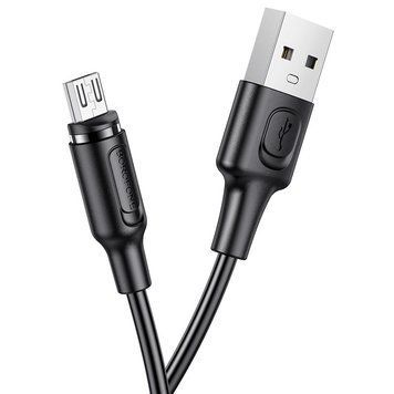Кабель BOROFONE BX41 USB to Micro 2.4A, 1m, PVC, PVC connectors, magnetic, Black 686312533 фото