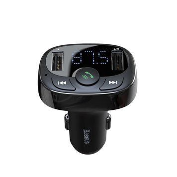 АЗП з FM-модулятором Baseus T Shaped S-09A Car Bluetooth MP3 Player (Standard Edition) Black 601693565 фото