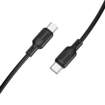 Кабель BOROFONE BX113 Lenny 60W silicone charging data cable C to C(L=1M) Black 104799345 фото