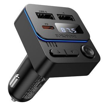 АЗП з FM-модулятором BOROFONE BC60 Hero 35W(1A1C) car BT FM transmitter Black 934493899 фото