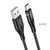 Кабель HOCO U93 USB to Type-C 3A, 1.2m, nylon, aluminum connectors, light indicator, Black 152350152 фото