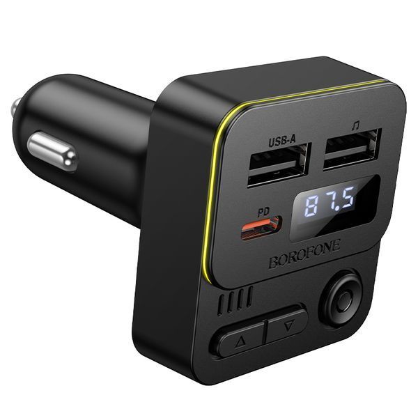 АЗП з FM-модулятором BOROFONE BC60 Hero 35W(1A1C) car BT FM transmitter Black 934493899 фото