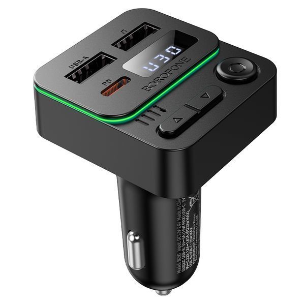 АЗП з FM-модулятором BOROFONE BC60 Hero 35W(1A1C) car BT FM transmitter Black 934493899 фото
