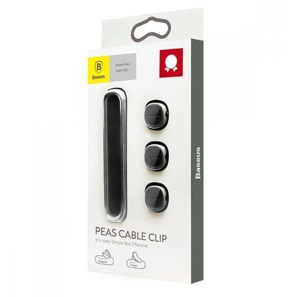 Тримач-затискач для кабелю магнітний Baseus Peas Cable Clip Black 758825820 фото