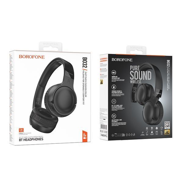 Бездротові накладні навушники BOROFONE BO32 Show BT headphones Black 780678293 фото