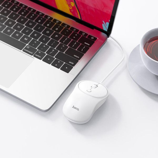 Миша HOCO GM13 Esteem business wired mouse White 840437814 фото