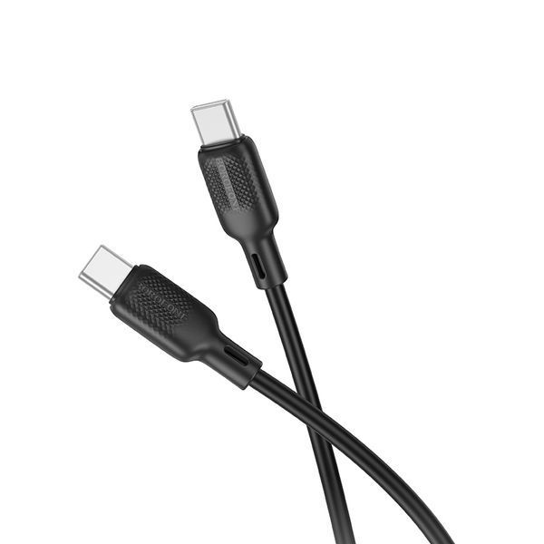 Кабель BOROFONE BX113 Lenny 60W silicone charging data cable C to C(L=1M) Black 104799345 фото