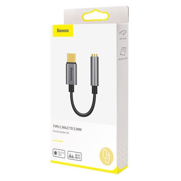 Кабель-перехiдник Baseus Type-C Male to 3.5mm Female Adapter L54 Deep Grey 875055725 фото