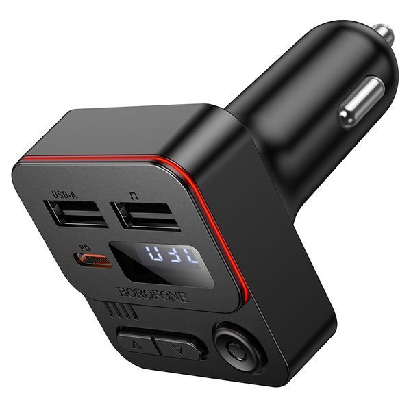 АЗП з FM-модулятором BOROFONE BC60 Hero 35W(1A1C) car BT FM transmitter Black 934493899 фото