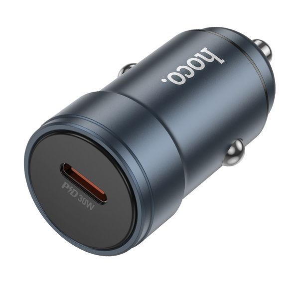 Автомобільний зарядний пристрій HOCO Z57 Glorious single-port PD30W car charger Metal Gray 106123169 фото