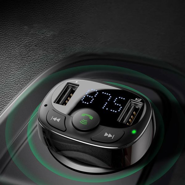 АЗУ с FM-модулятором Baseus T Shaped S-09A Car Bluetooth MP3 Player (Standard Edition) Black 601693565 фото
