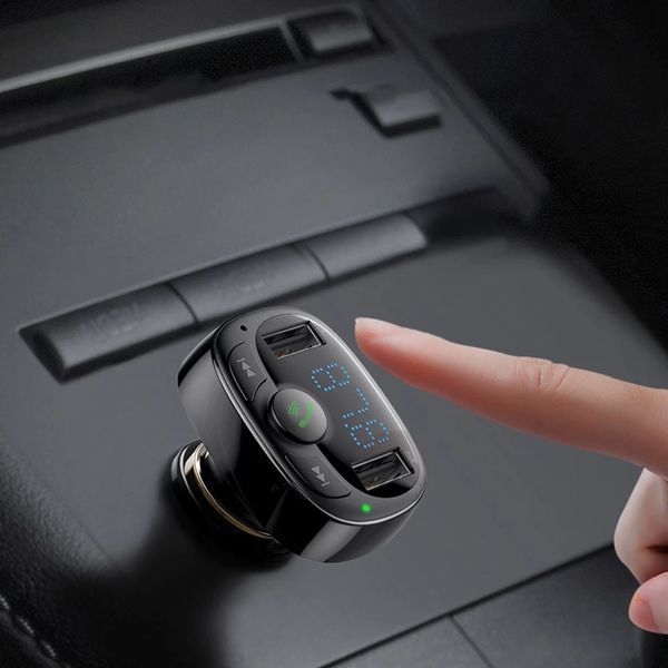 АЗУ с FM-модулятором Baseus T Shaped S-09A Car Bluetooth MP3 Player (Standard Edition) Black 601693565 фото