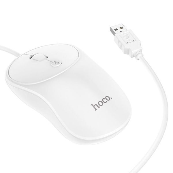 Миша HOCO GM13 Esteem business wired mouse White 840437814 фото