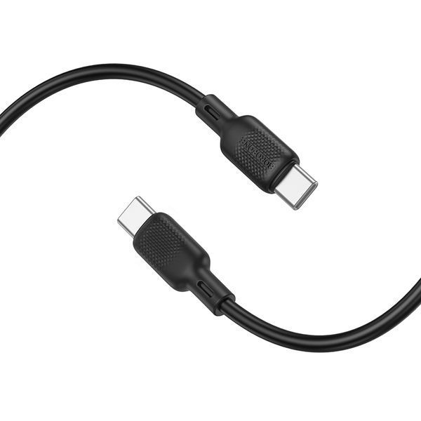 Кабель BOROFONE BX113 Lenny 60W silicone charging data cable C to C(L=1M) Black 104799345 фото