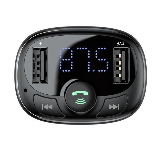 АЗУ с FM-модулятором Baseus T Shaped S-09A Car Bluetooth MP3 Player (Standard Edition) Black 601693565 фото