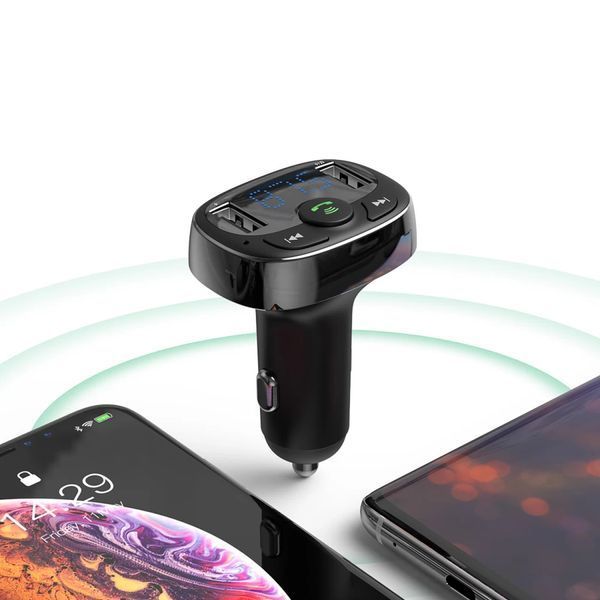 АЗУ с FM-модулятором Baseus T Shaped S-09A Car Bluetooth MP3 Player (Standard Edition) Black 601693565 фото