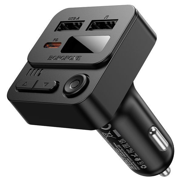 АЗП з FM-модулятором BOROFONE BC60 Hero 35W(1A1C) car BT FM transmitter Black 934493899 фото