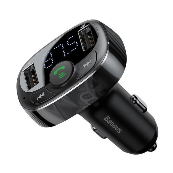 АЗУ с FM-модулятором Baseus T Shaped S-09A Car Bluetooth MP3 Player (Standard Edition) Black 601693565 фото