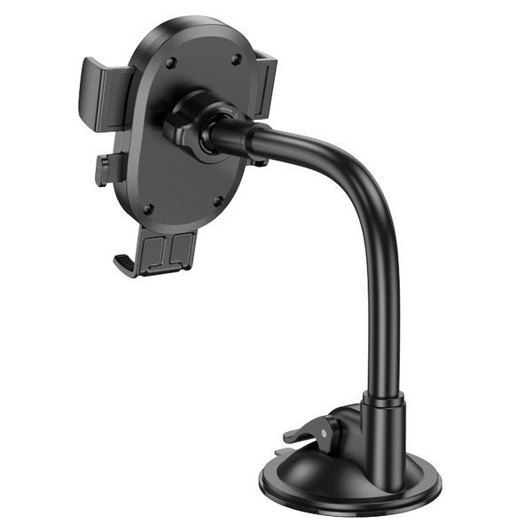 Автотримач для телефона HOCO H20 Mighty one-button car holder(windshield) Black 395226782 фото