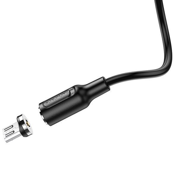 Кабель BOROFONE BX41 USB to Micro 2.4A, 1m, PVC, PVC connectors, magnetic, Black 686312533 фото