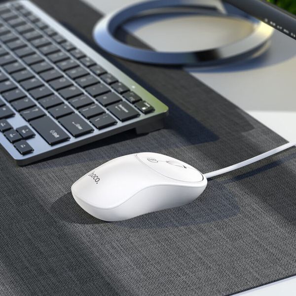 Миша HOCO GM13 Esteem business wired mouse White 840437814 фото
