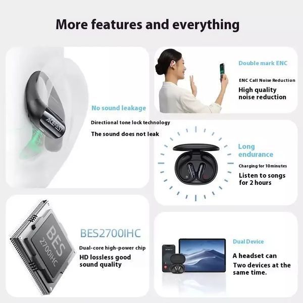 Беспроводные наушники TWS ACEFAST FA002 ACEFIT Air wireless earbuds, ENC, IP54, White 166764040 фото