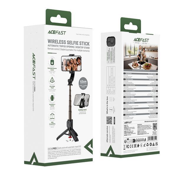 Селфи-монопод ACEFAST E43 Supports automatic selfie stand opening Black 701330881 фото
