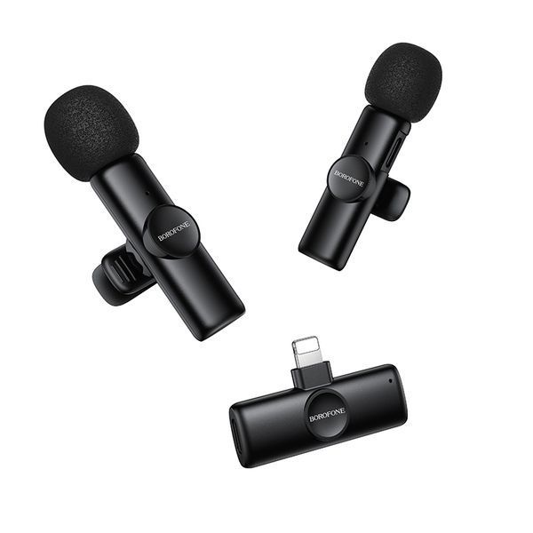 Бездротова мікрофонна система BOROFONE BFK16A Winner dual-mic (Lightning) Black 101217043 фото