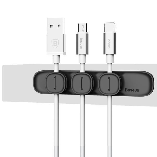 Тримач-затискач для кабелю магнітний Baseus Peas Cable Clip Black 758825820 фото