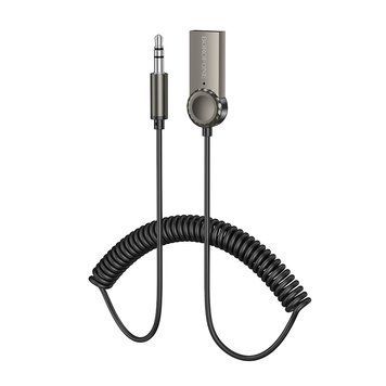 Bluetooth-ресивер BOROFONE BC56 Peaceful car AUX BT receiver with cable Metal Gray 112999637 фото