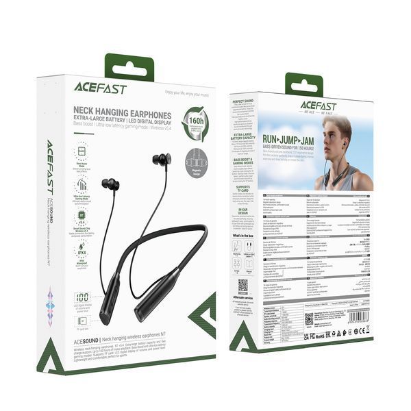Бездротові спортивні навушники ACEFAST N7 neck hanging wireless earphones Black 790514122 фото