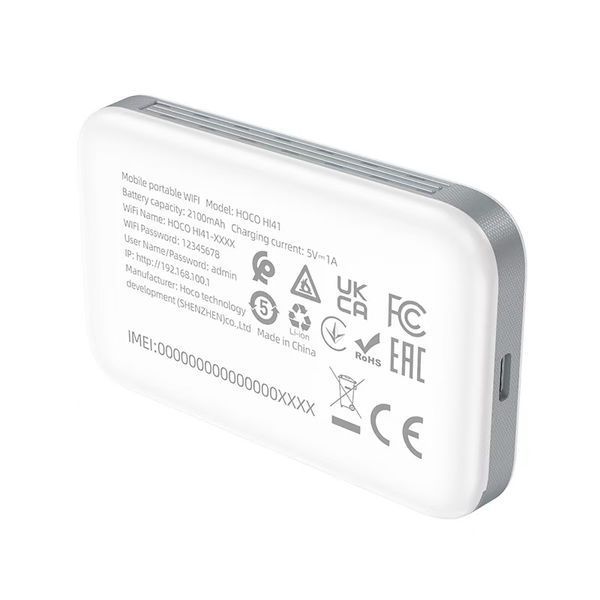 Маршрутизатор HOCO HI41 Mobile portable WiFi (Europe Asia and Africa) White 927416266 фото