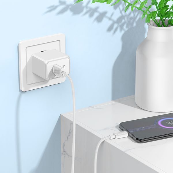 Мережевий зарядний пристрій HOCO CS12A Ocean single port QC3.0 charger White 442973015 фото