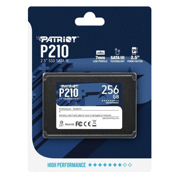 Накопичувач SSD Patriot P210 256GB 2.5" 7mm SATAIII 3D QLC 688542813 фото