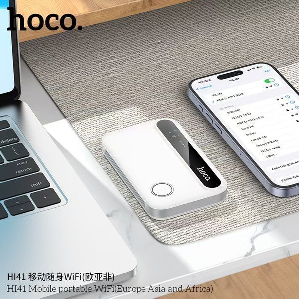 Маршрутизатор HOCO HI41 Mobile portable WiFi (Europe Asia and Africa) White 927416266 фото
