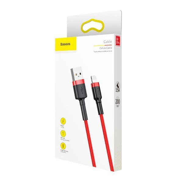 Кабель Baseus Cafule Cable USB For Lightning 1.5A 2m Red+Red 604778333 фото