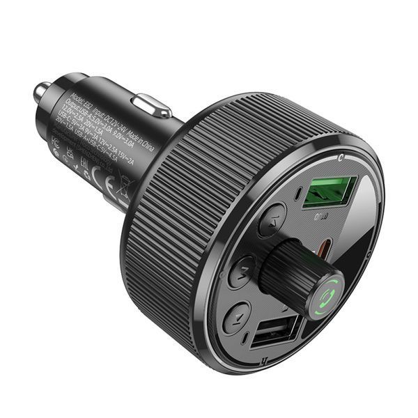 АЗП з FM-модулятором HOCO E82 Guerrero PD30W+QC3.0 car BT FM transmitter Black 887443305 фото