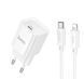 Мережевий зарядний пристрій з кабелем HOCO C146A Charm single port PD20W charger set (C to iP) (EU) White 299752245 фото 1