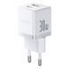 Сетевое зарядное устройство с кабелем Baseus Palm Fast Charger C+U 30W EU Moon White (with USB-C to USB-C 60W (20V/3A) 1m Moon White) 775809691 фото 3
