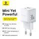 Сетевое зарядное устройство с кабелем Baseus Palm Fast Charger C+U 30W EU Moon White (with USB-C to USB-C 60W (20V/3A) 1m Moon White) 775809691 фото 7