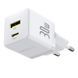 Сетевое зарядное устройство с кабелем Baseus Palm Fast Charger C+U 30W EU Moon White (with USB-C to USB-C 60W (20V/3A) 1m Moon White) 775809691 фото 4