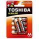 Батарейка Toshiba LR6 Red Alkaline (6шт) 988647873 фото 1