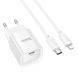 Мережевий зарядний пристрій з кабелем HOCO C146A Charm single port PD20W charger set (C to iP) (EU) White 299752245 фото 5
